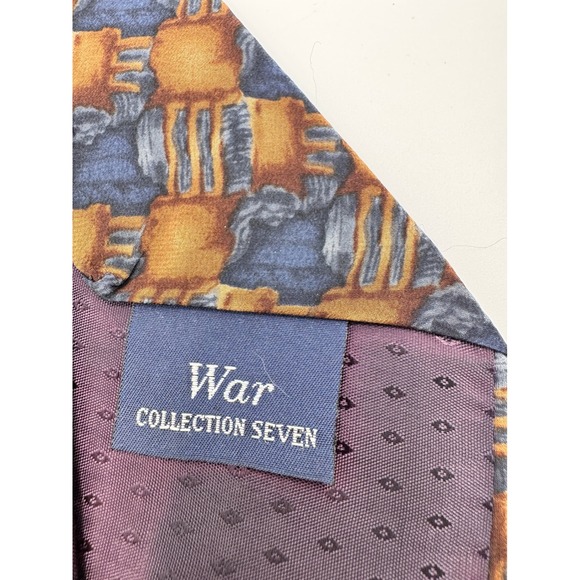 War Collection Seven J Garcia Silk Necktie Abstract Pattern Mens Tie - Picture 3 of 5